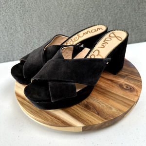 Sam Edelman Shoes Women's Size 6.5 Black Nahla‎ Wedge Suede Leather